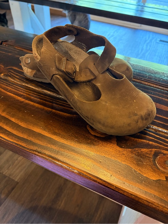 Birkenstock Shoes - Birkenstock Women's 38 Sandals Paris Bonn Dark Brown Leather Slingback Clogs